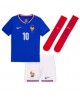 Günstige Frankreich Kylian Mbappe #10 Heimtrikotsatz Kinder EM 2024 Kurzarm (+ Kurze Hosen)